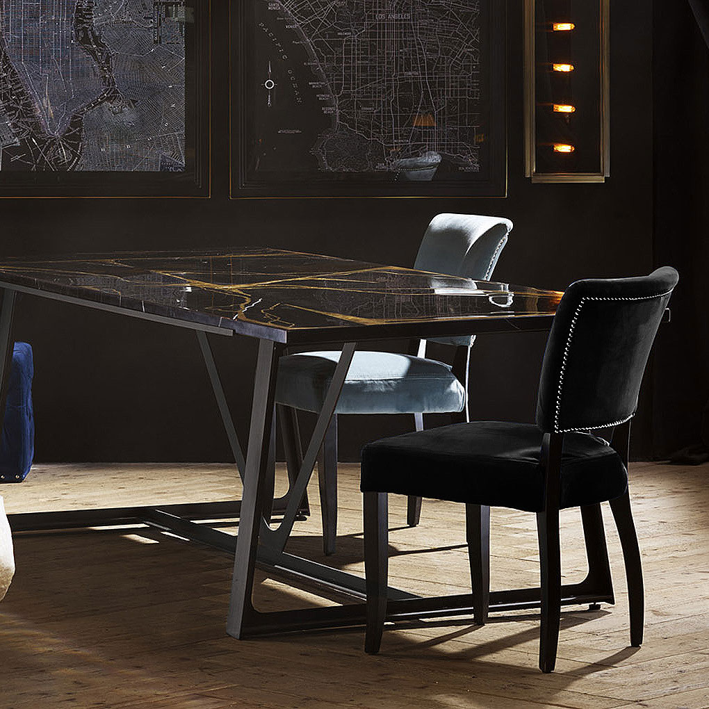 Timothy Oulton Mimi Dining Chair Revival Black Velvet